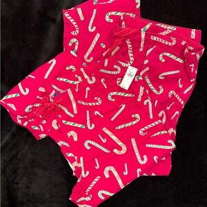 Old Navy Pink Candy Cane Print Pajama Bottoms - Set of TWO